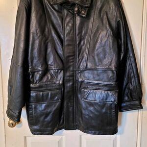 Men's Black Leather Performance Jacket